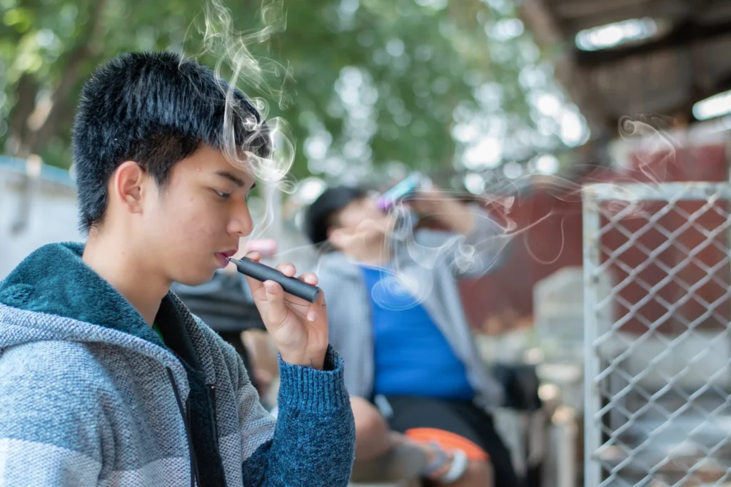 Students vaping on school campus