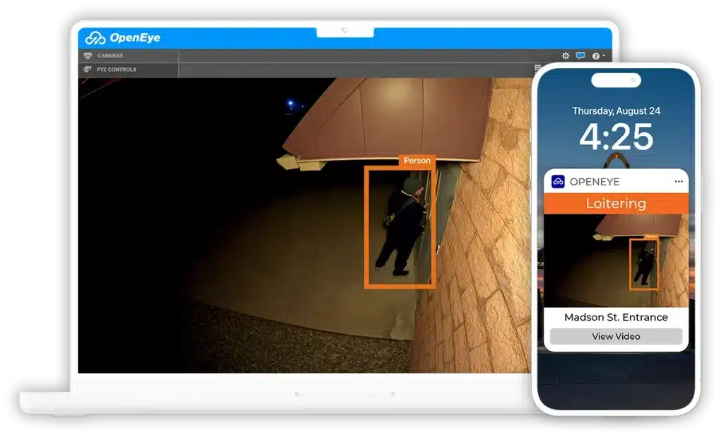 Loitering alert in OpenEye Web Services