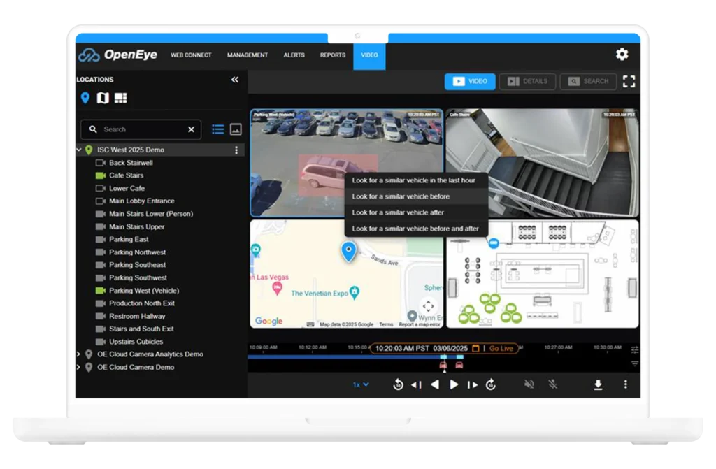 Using OWS attribute search to find additional video clips of a suspicious vehicle