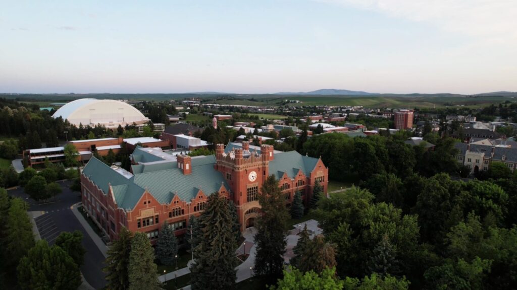 Aerial view of the University of Idaho.