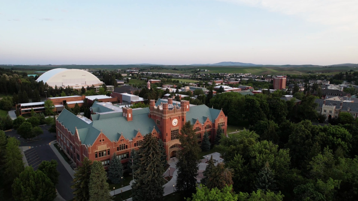 Aerial view of the University of Idaho.